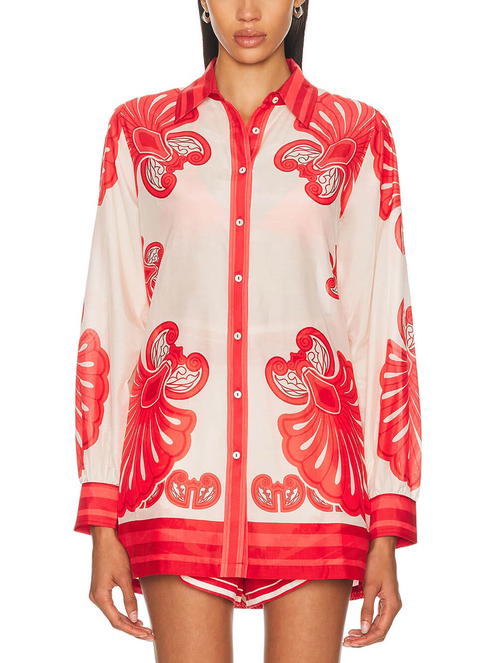 Summer Exquisite Red Shirt And Shorts Suit