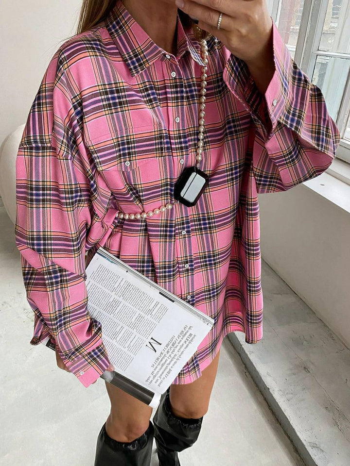 Pink Long Sleeve Check Shirt