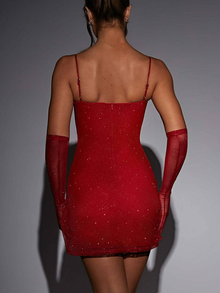 Rochie Mini Pixie - Red Sparkle