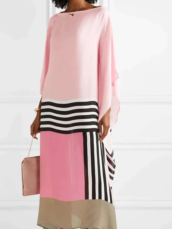 Růžový Candy Stripe Kaftan