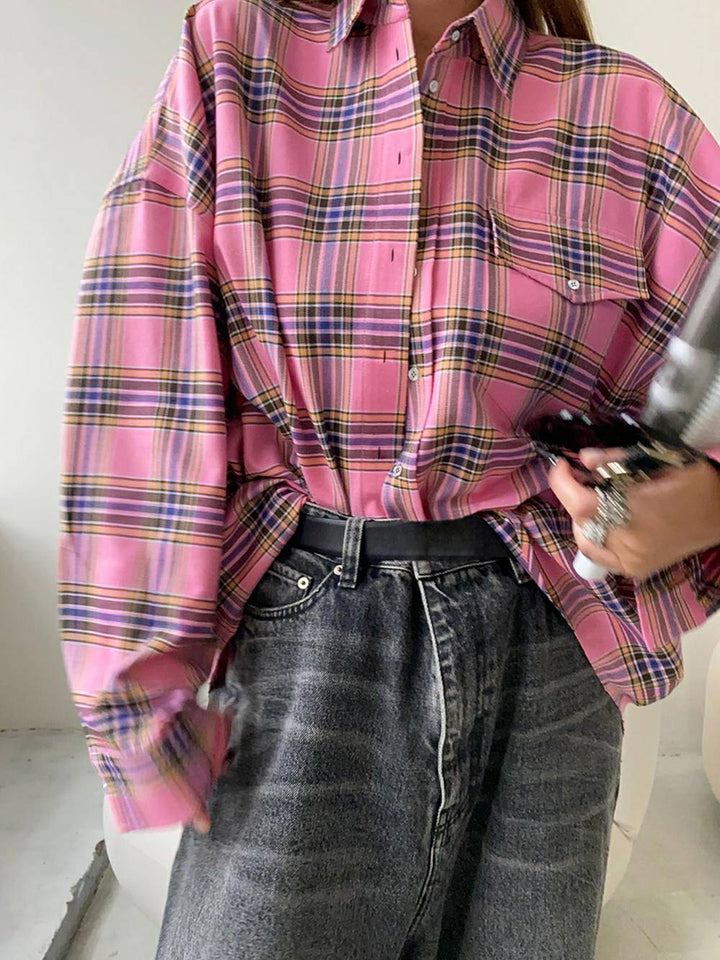 Pink Long Sleeve Check Shirt