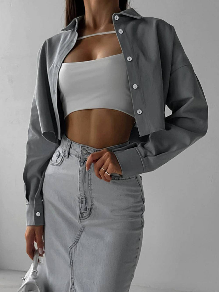 Lilla Single Breasted Lapel Shirt