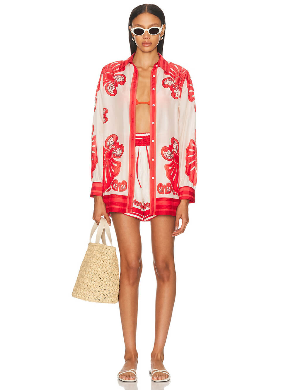 Summer Exquisite Red Shirt And Shorts Suit
