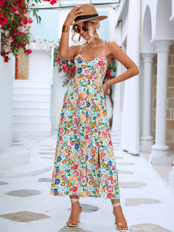 Sommer Backless Split Grime Bohemian Dress