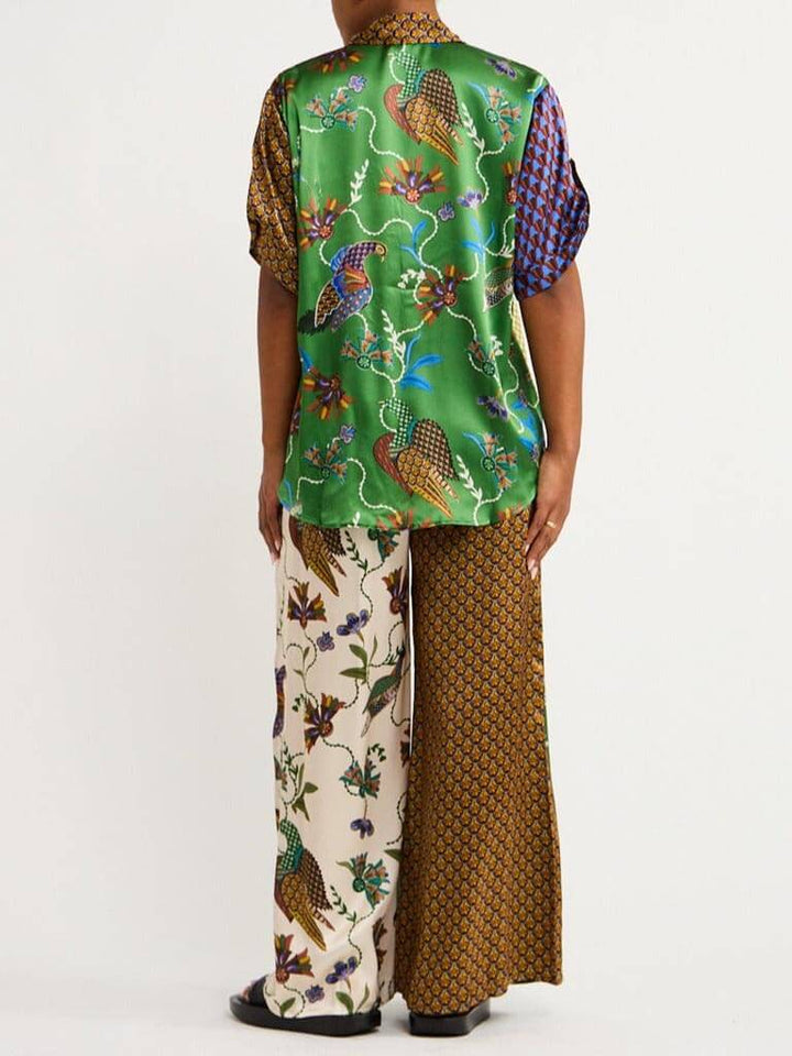 Special Folk Print loose Wide Leg Hosen-Set