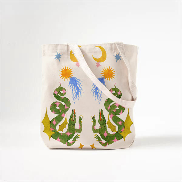 Chique canvas tas met abstracte print