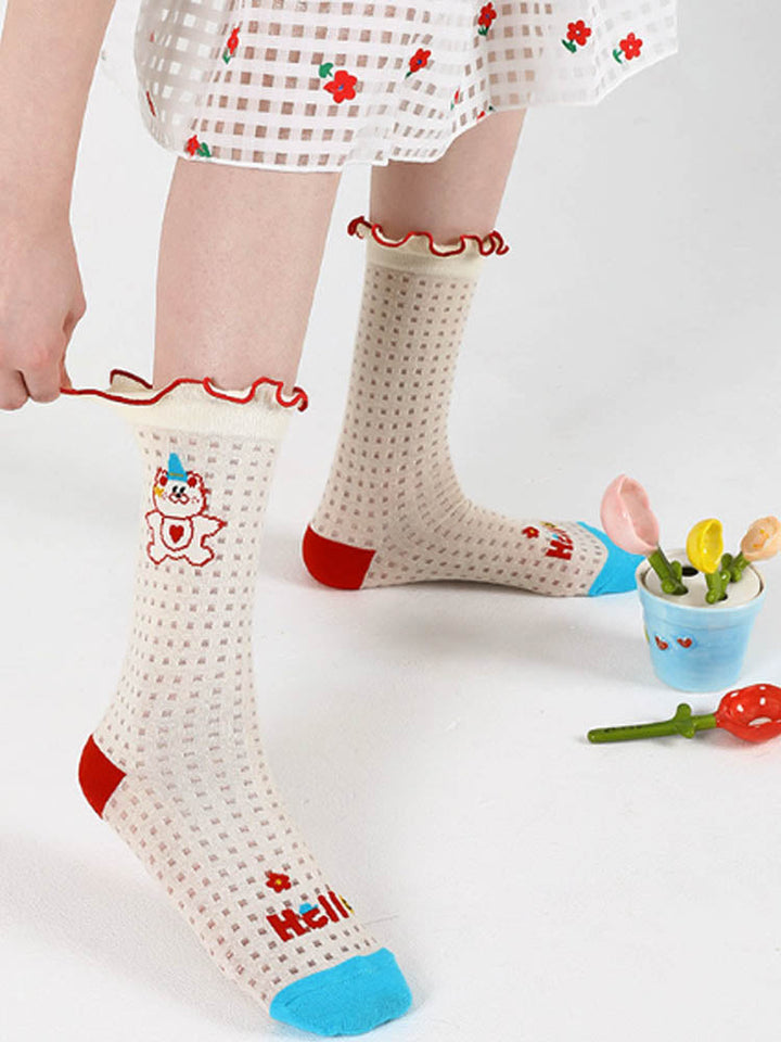 Süße Socken mit Bären-Motiv