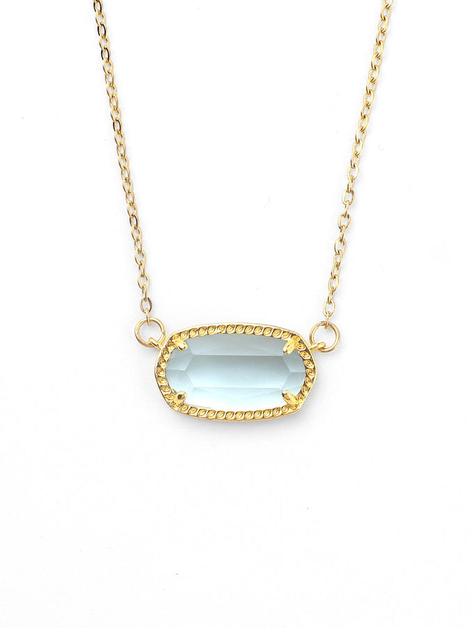 Oval Birthstone Pendant Necklace