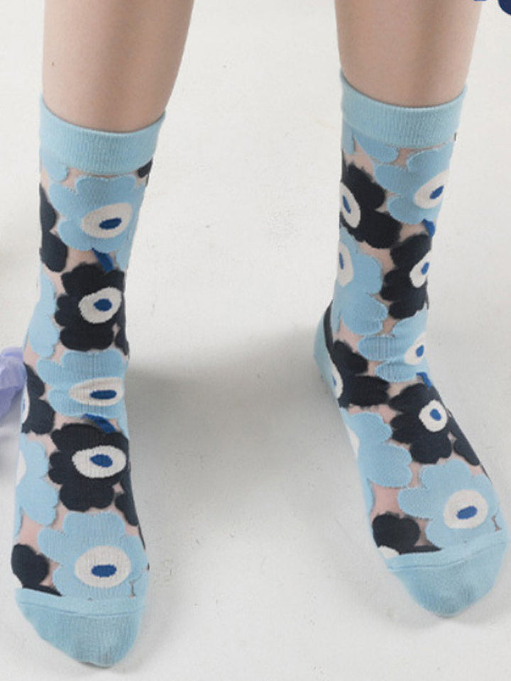 Calcetines con cristales y flores de patchwork