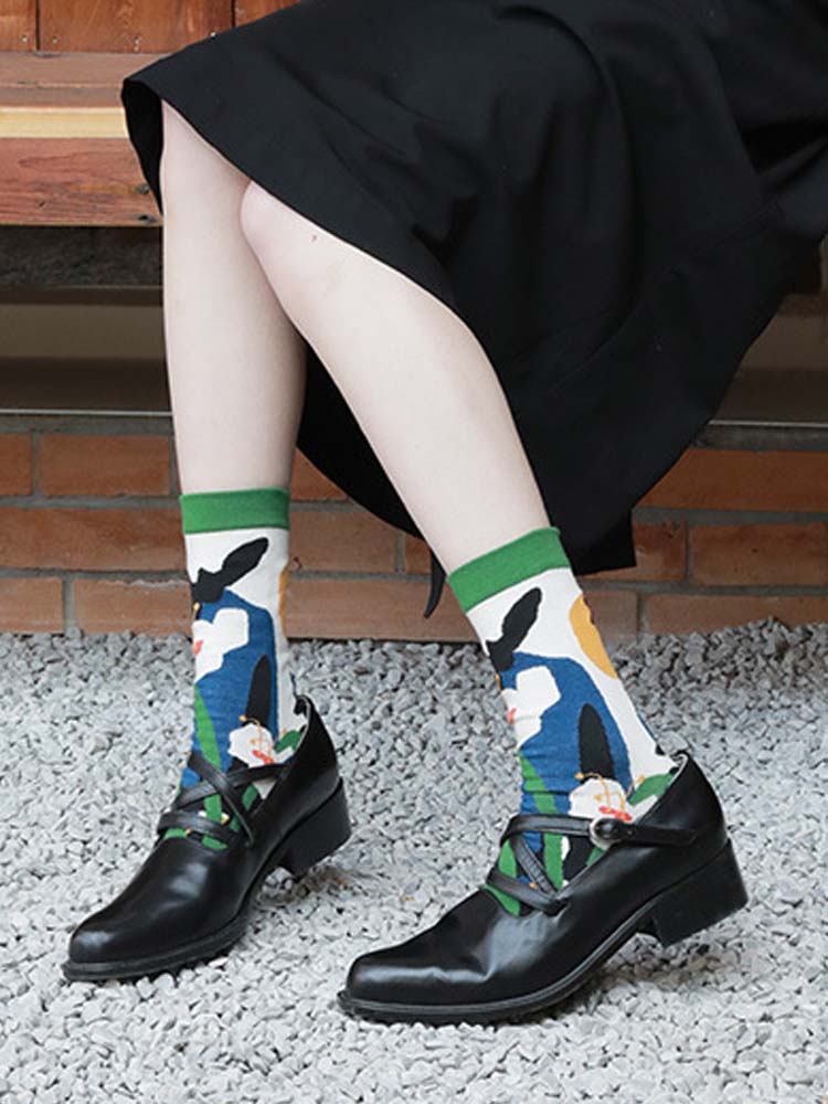 Blummenmuster Split Toe Socks