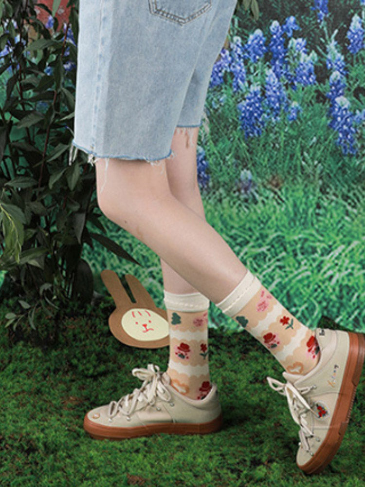 Cute Bunny Mid-Calf Socks