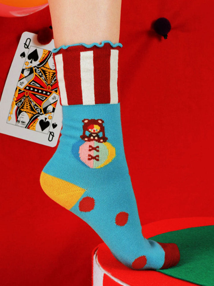 Cute Cartoon Illustration Mid-Calf Socks