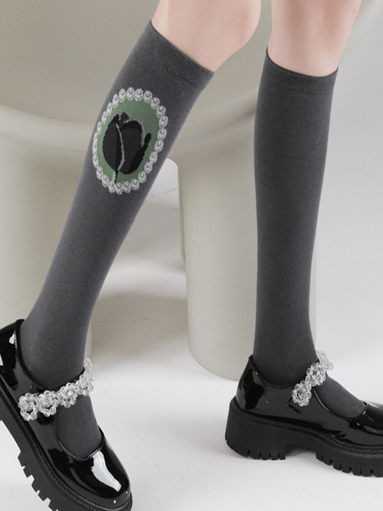 Lolita Style Knéi-Héich Socken