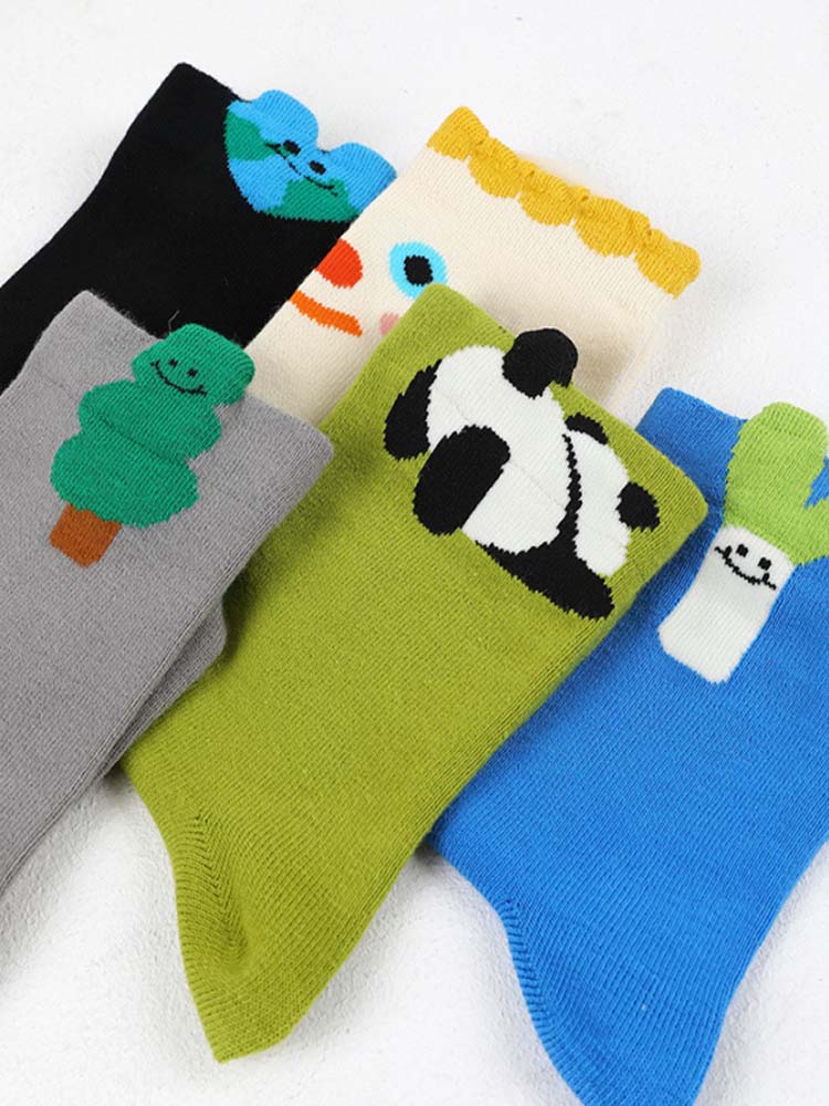 Spaass a léif Cartoon Muster Kotteng Socken