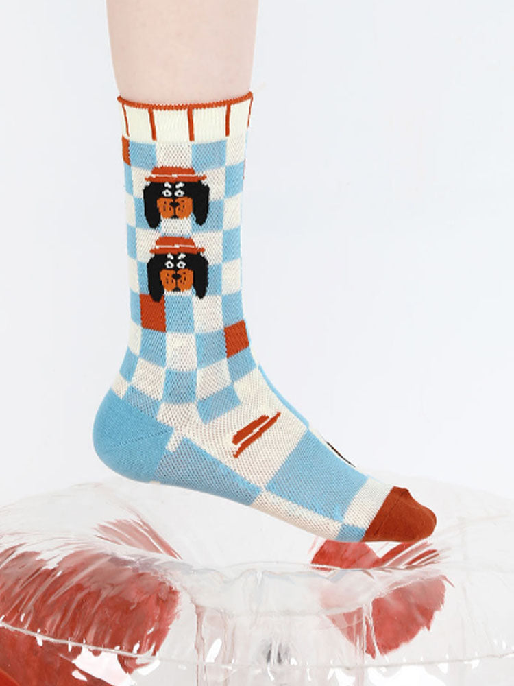 Cartoon Puppy Muster Socken