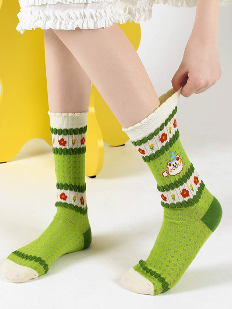 Cute Bear Mid-Calf Socks