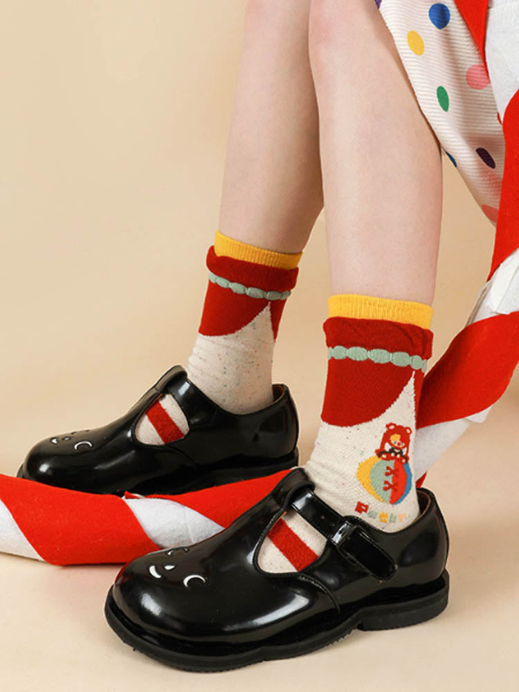 Cute Cartoon Illustration Mid-Calf Socks