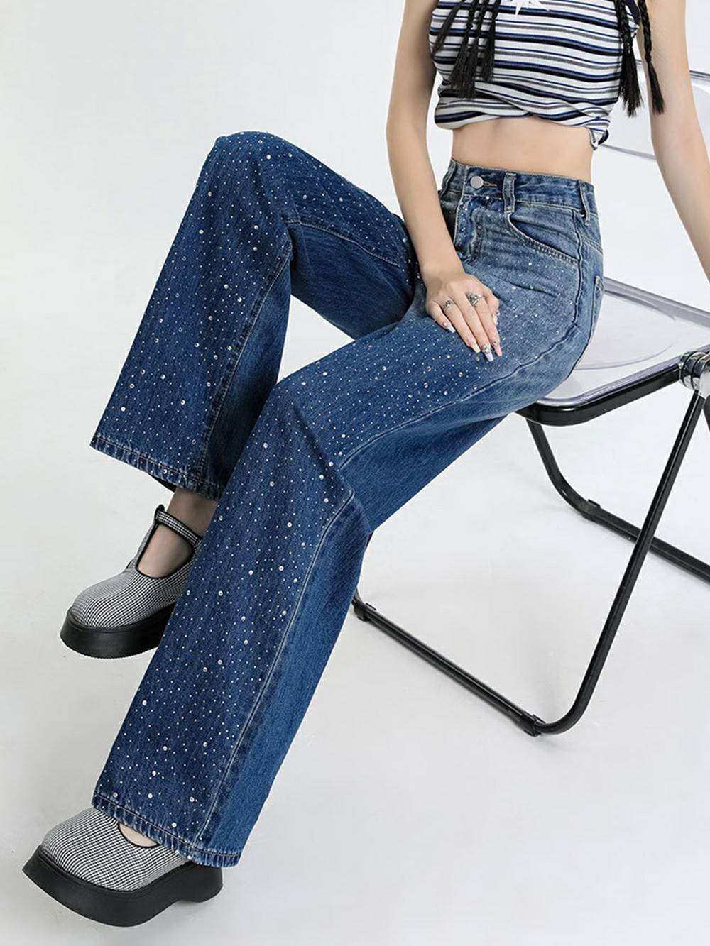 Jeans in denim con gradiente lucido Balloon Carpenter