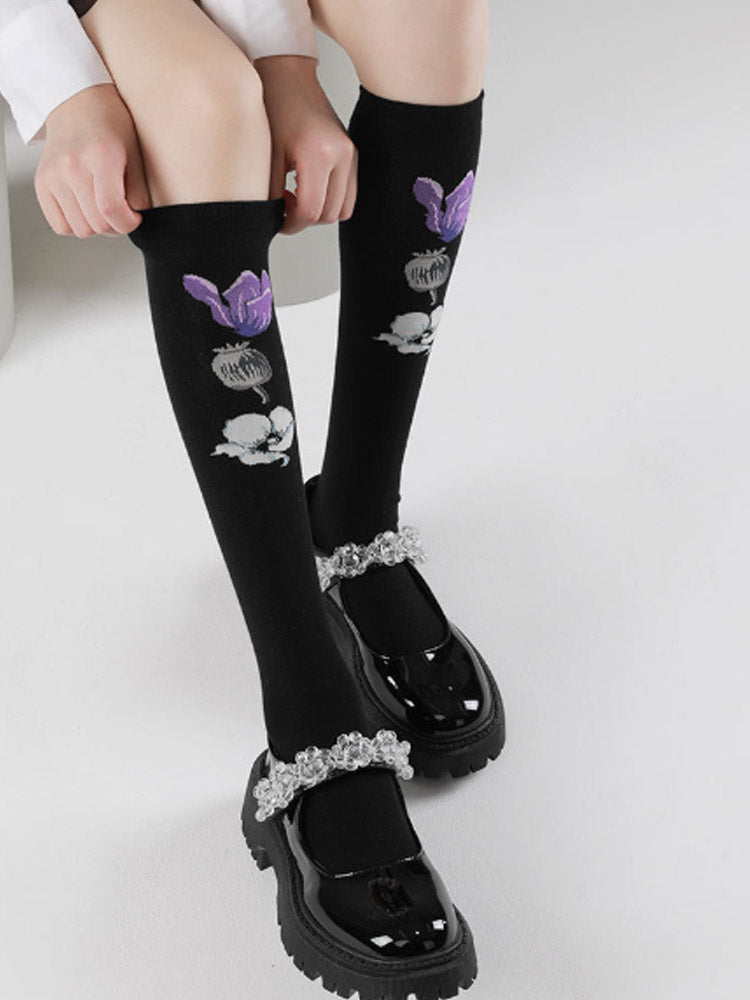 Lolita Style Knéi-Héich Socken