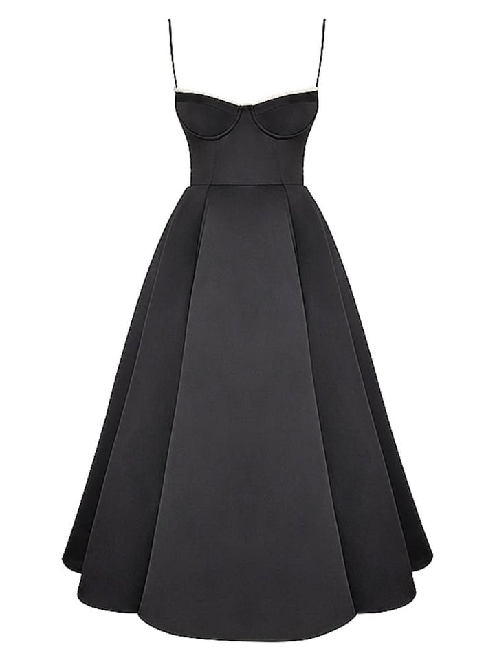 Vestido Midi em Tule Preto