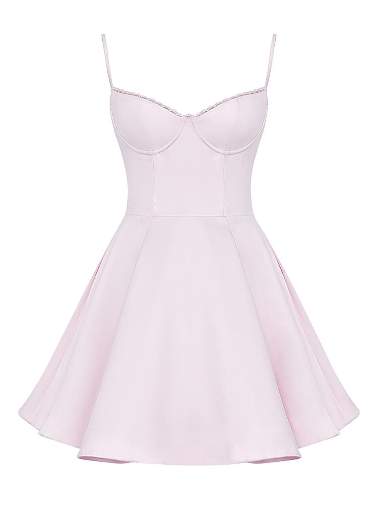 Robe courte en tulle rose ballerine