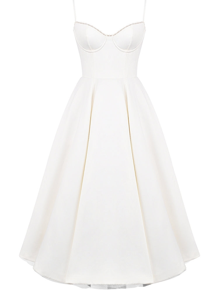 Vestido Midi Tule Branco