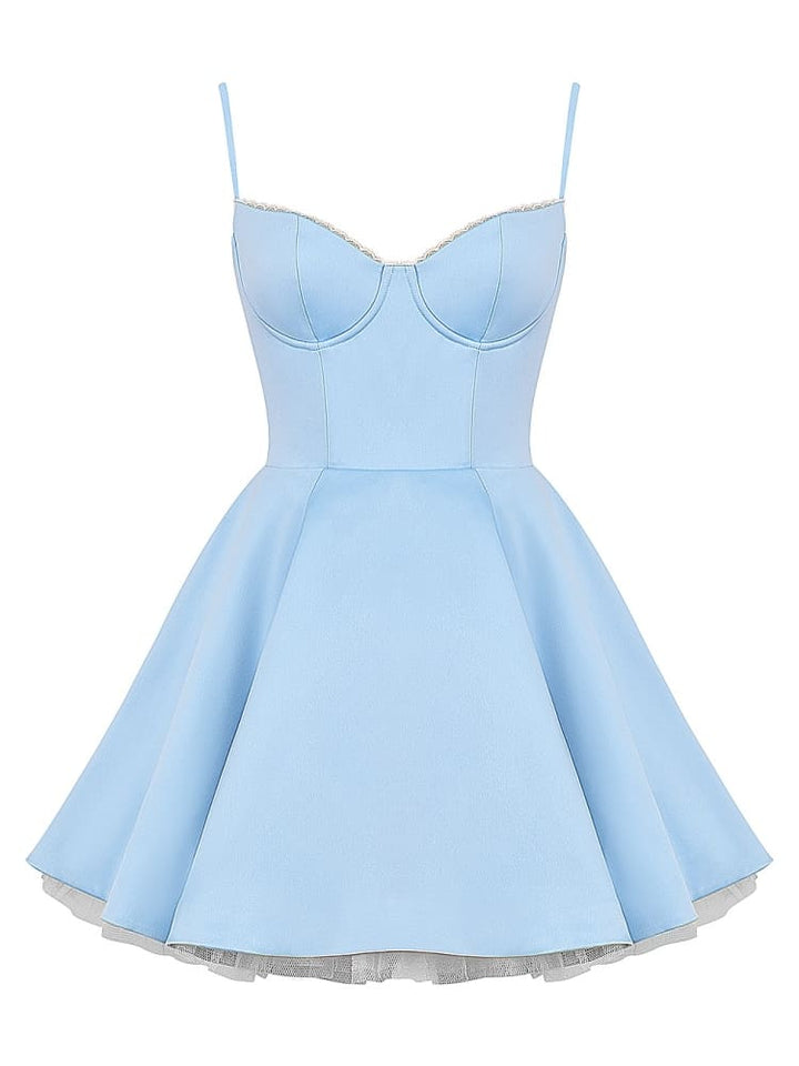 Mini vestido de tule azul Cinderela