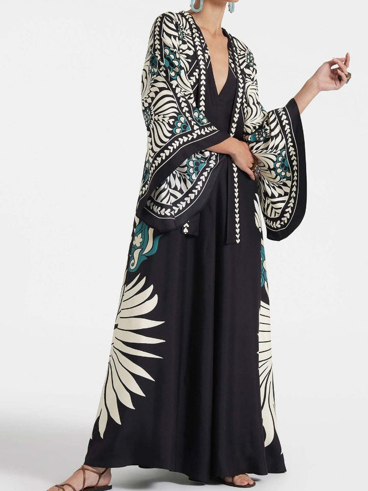 Magnifico Printed Maxi Dress - Black