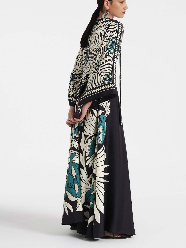 Magnifico Printed Maxi Dress - Black