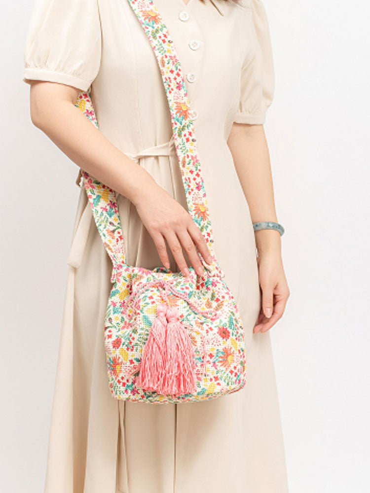 Crossbody-tontas van canvas met print