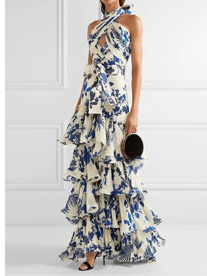 Lolita swingrok maxi-jurk met veters