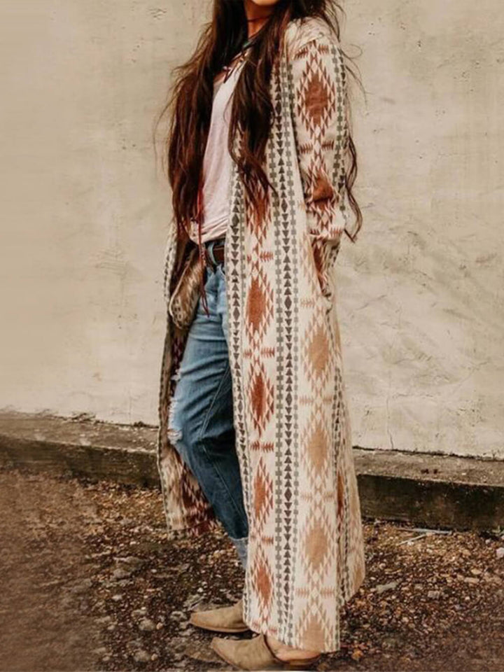 Casualowy płaszcz Aztec Boho Cardigan
