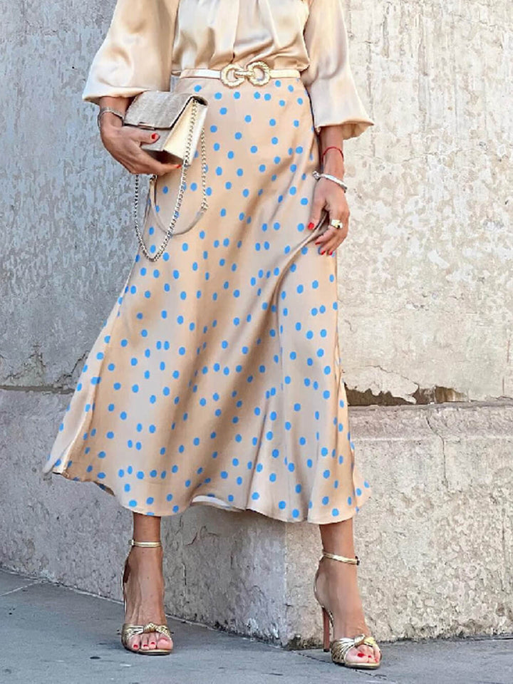 Polka Dot Print Long Rock