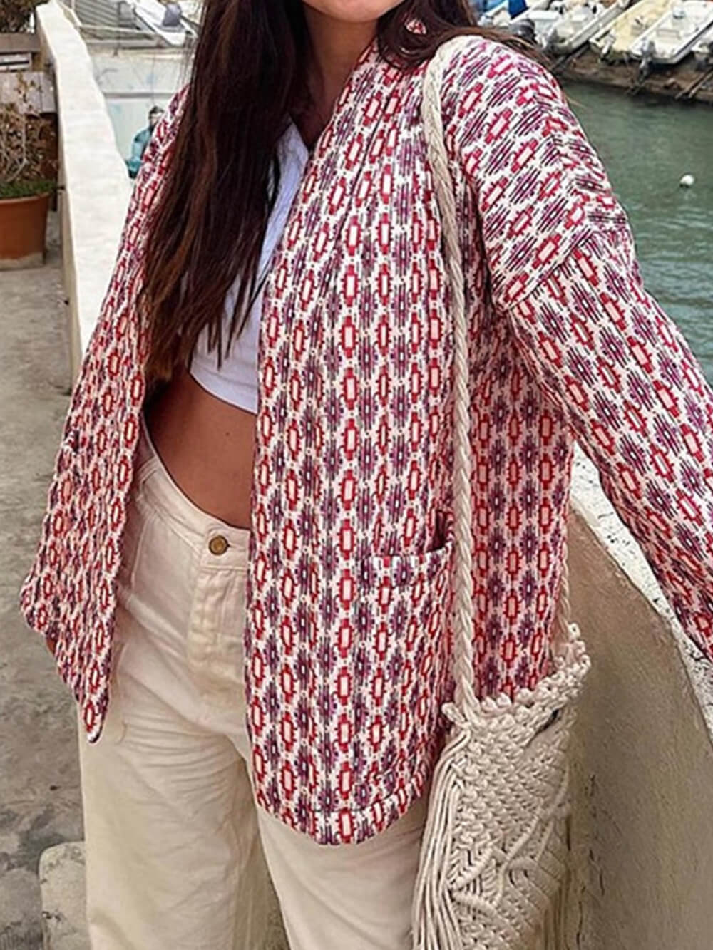 Elegant Printed Cotton Jacket