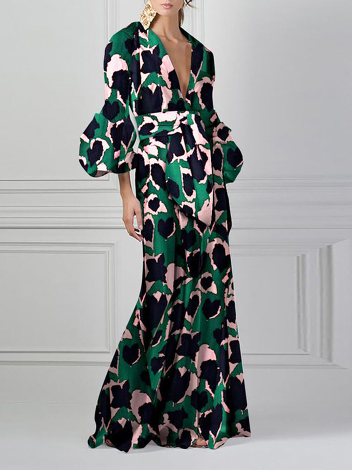 Sexy maxi-jurk met V-hals