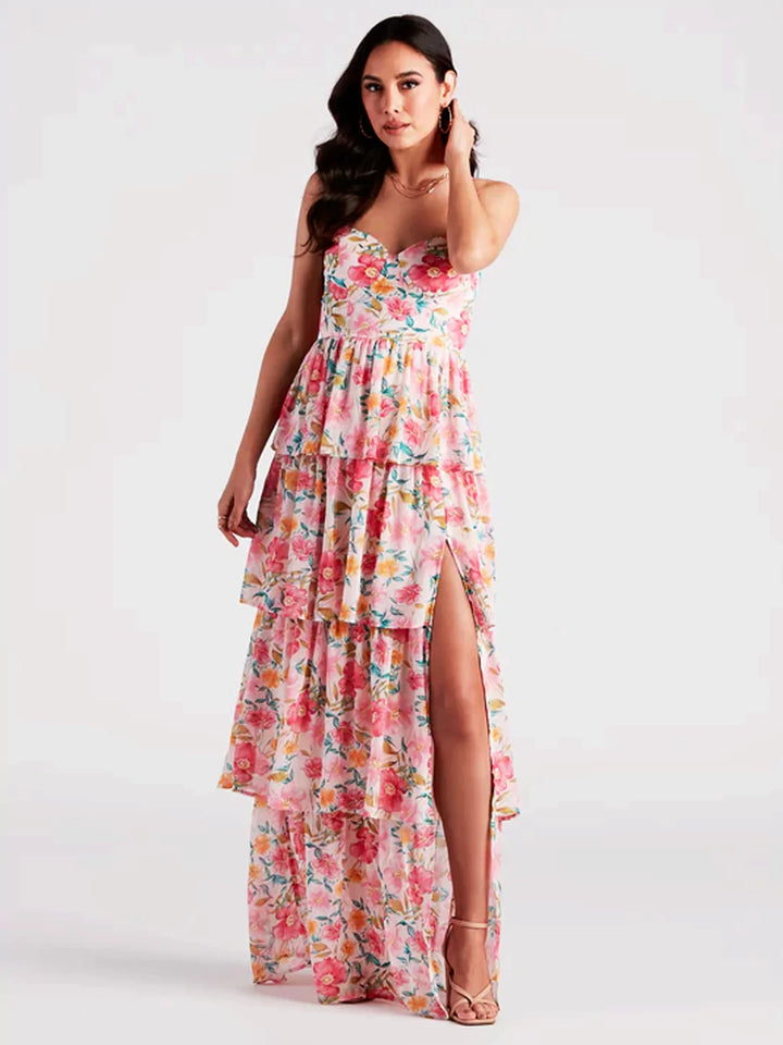 Vestido floral con pétalos susurrantes