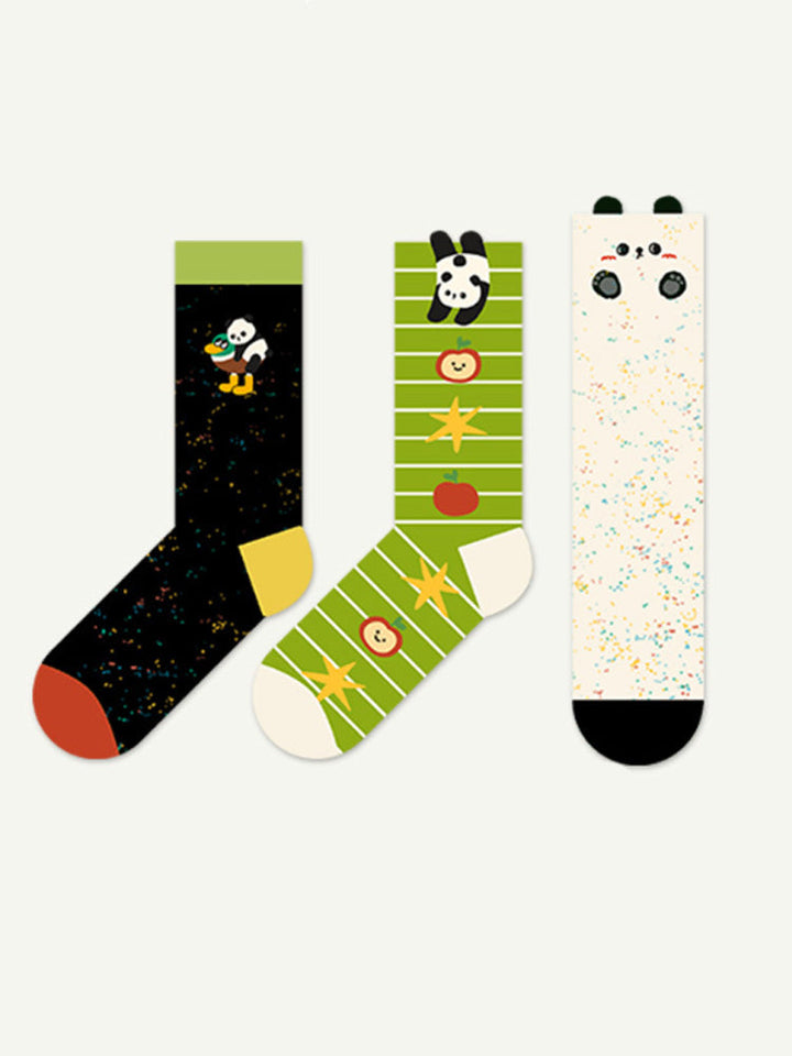 Chaussettes à motif de panda de dessin animé