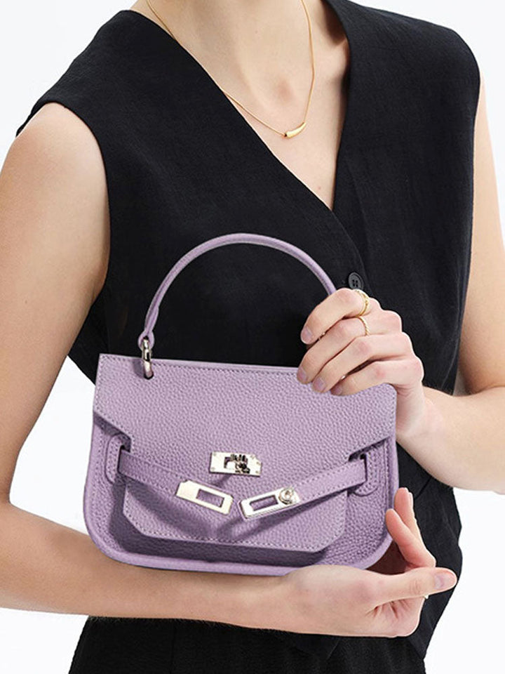 Metal Double Buckle Handheld Kelly Bag