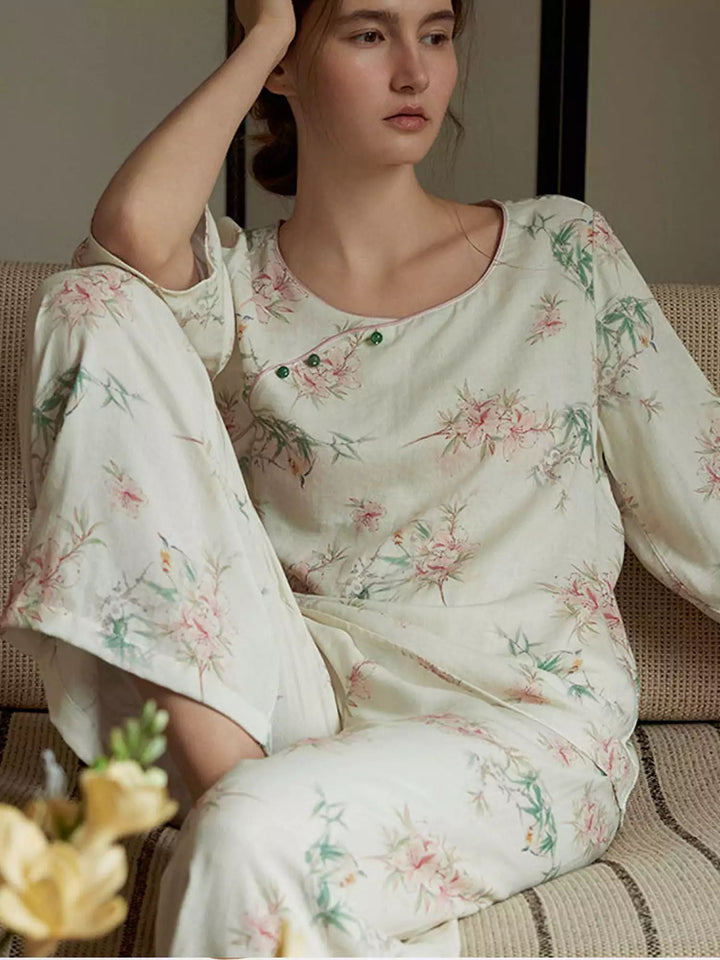 Eco-Friendly  Fiber Printed Pajama Set