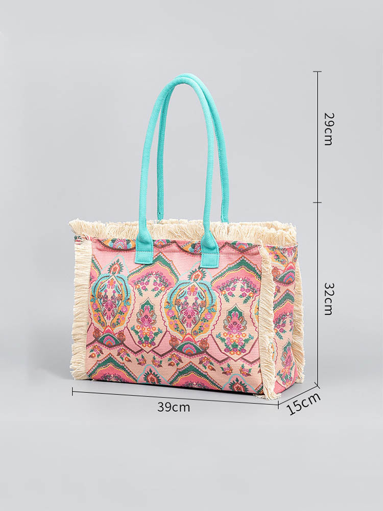 Bolso de lona estampado vintage