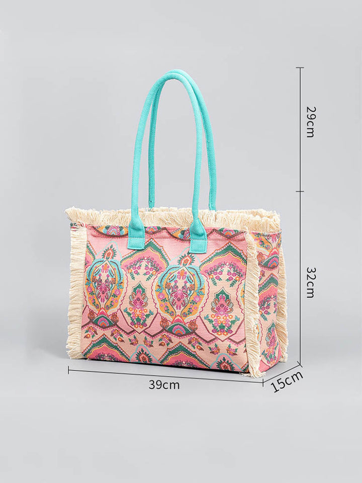 Bolsa de lona estampada vintage