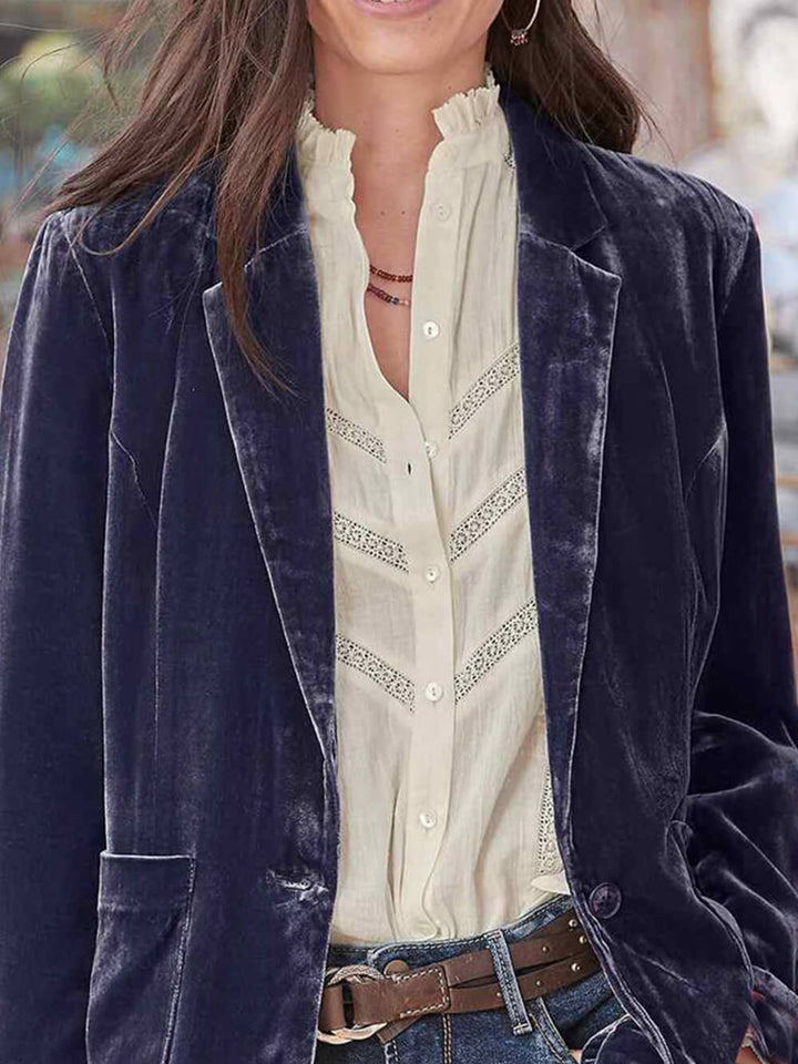 Velvet Cropped Fashion Jacket