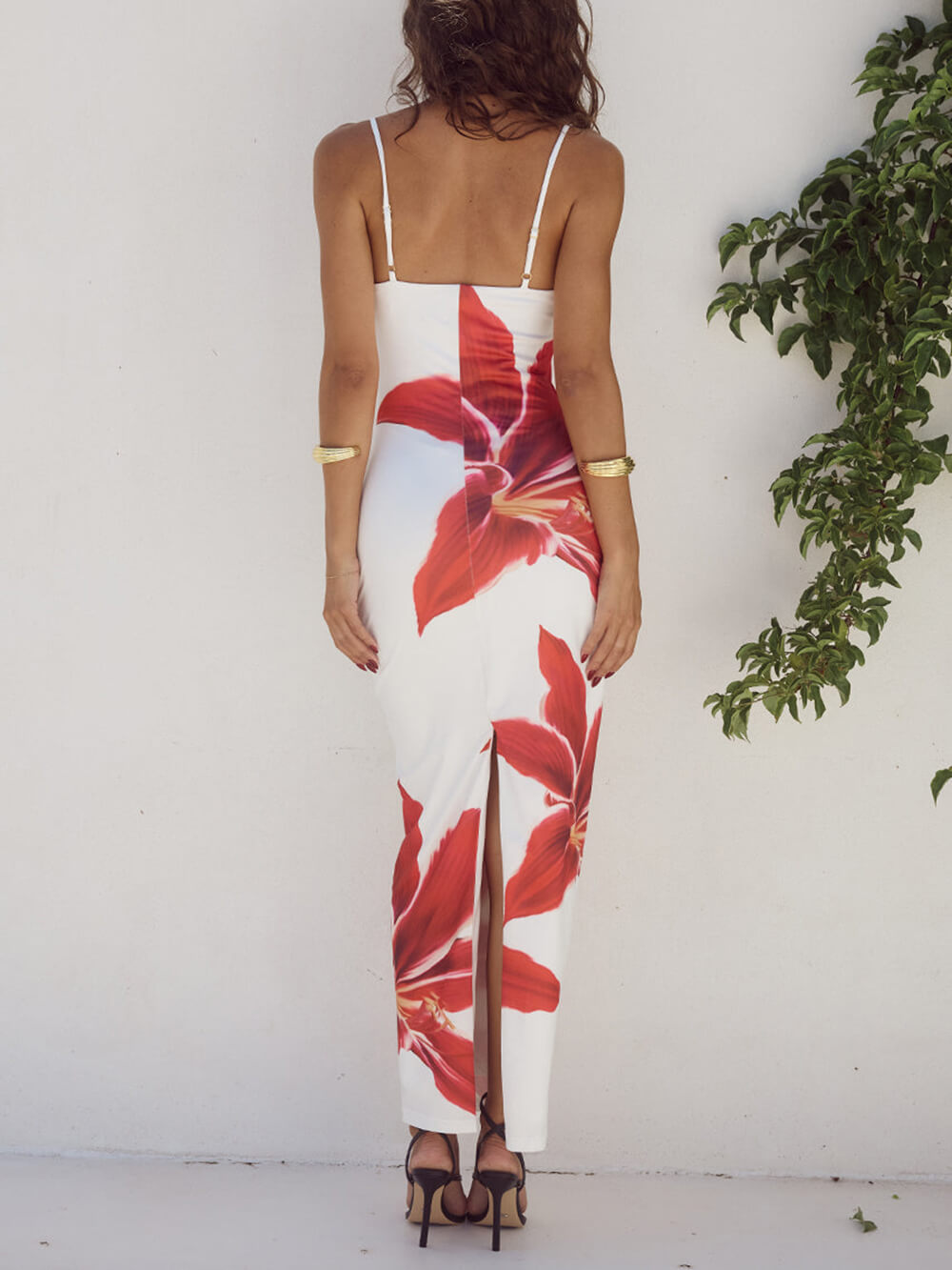 Onvergetelijke maxi-jurk met abstracte bloemenprint