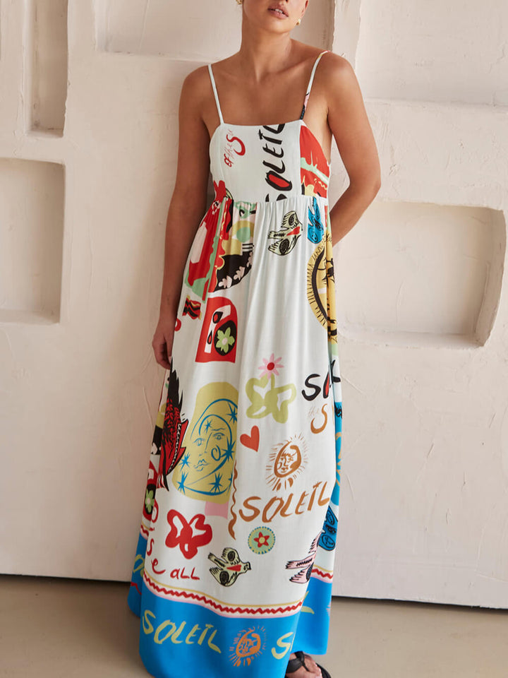 Raffinert Sensation Satin Unique Print Maxi Dress