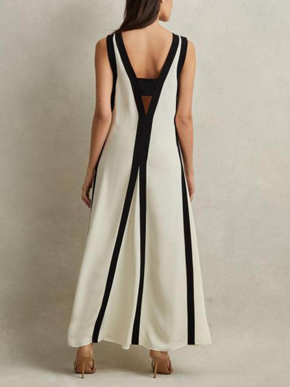 Reversibel Style Colorblock A-Line Maxi Kleed