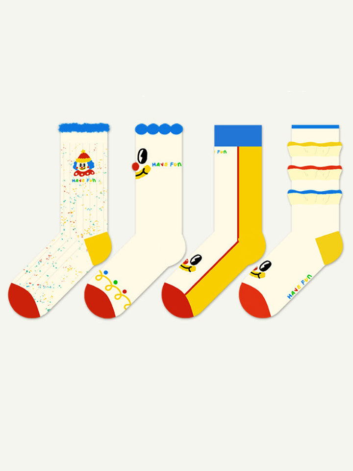 Chaussettes à motif de clown de dessin animé