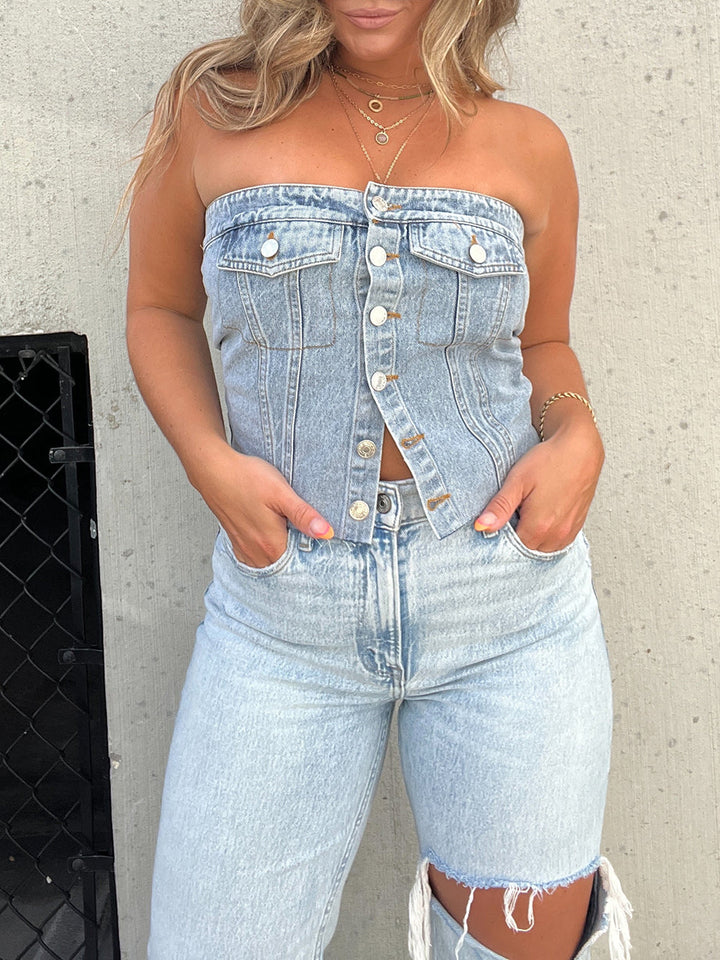 Haut corset en jean Brit