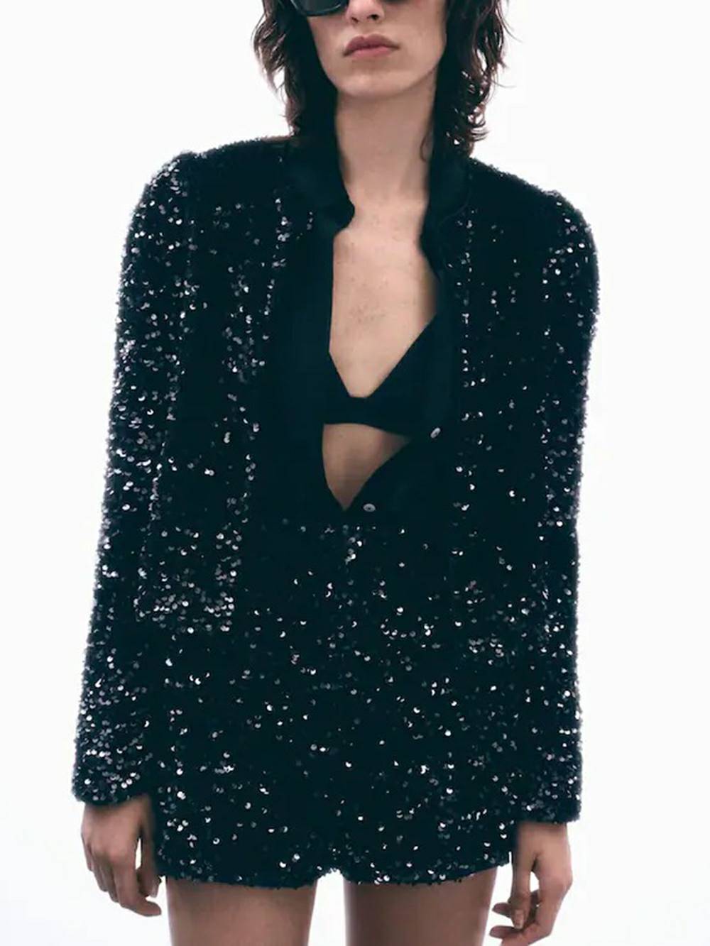 Sequin Embroidered Jacket & Shorts