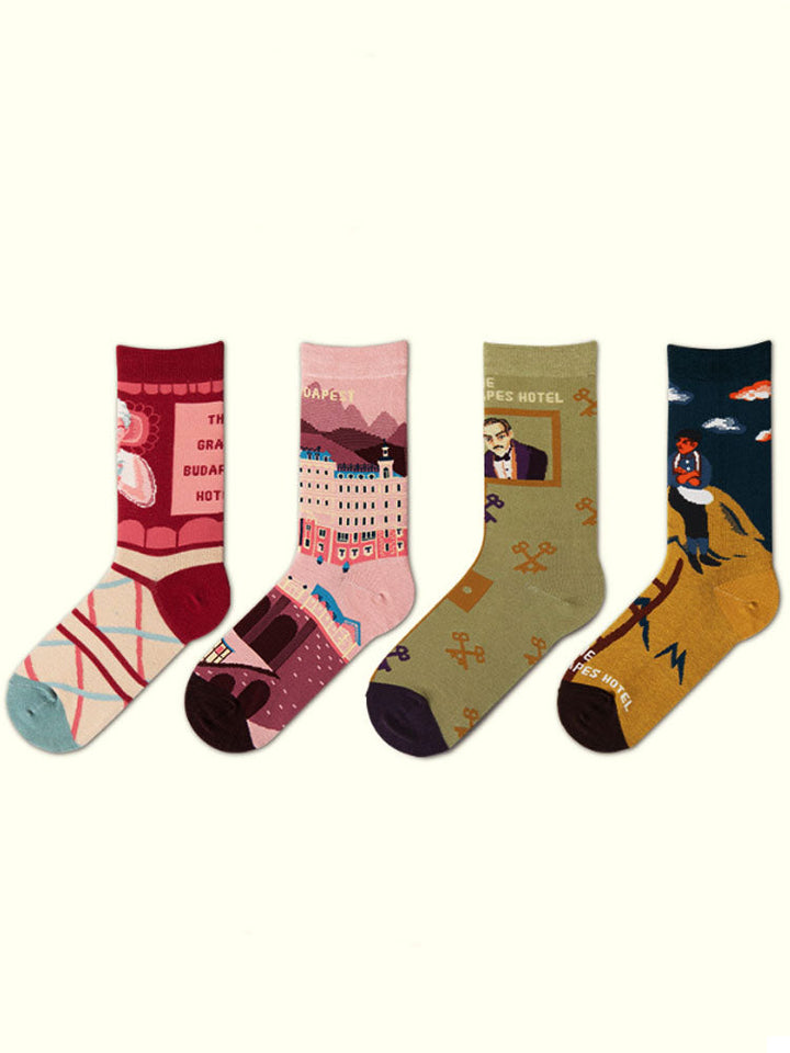 Cartoon Muster Mid-Calf Socks