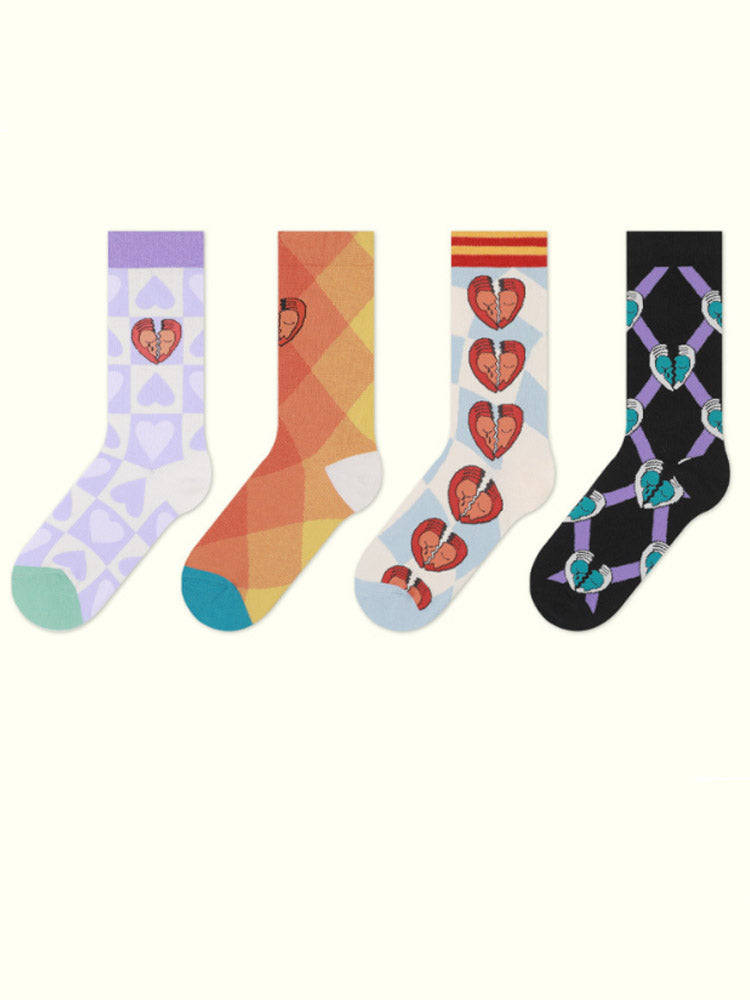 Cartoon Broken Heart Socks